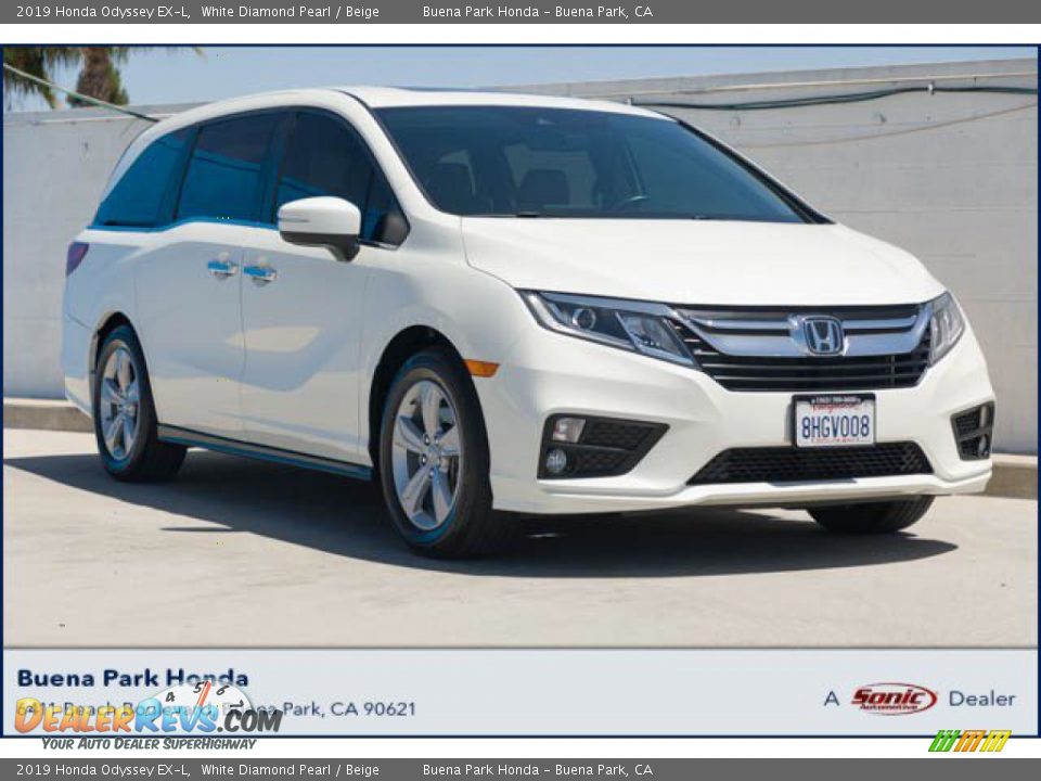 2019 Honda Odyssey EX-L White Diamond Pearl / Beige Photo #1