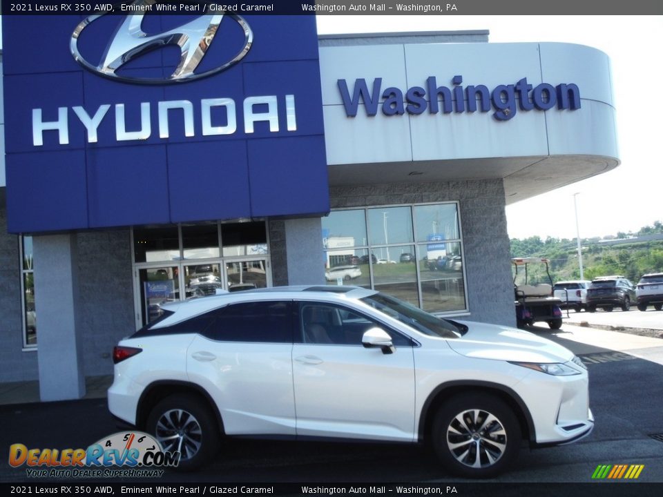 2021 Lexus RX 350 AWD Eminent White Pearl / Glazed Caramel Photo #2