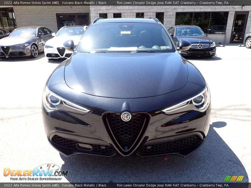 2022 Alfa Romeo Stelvio Sprint AWD Vulcano Black Metallic / Black Photo #8