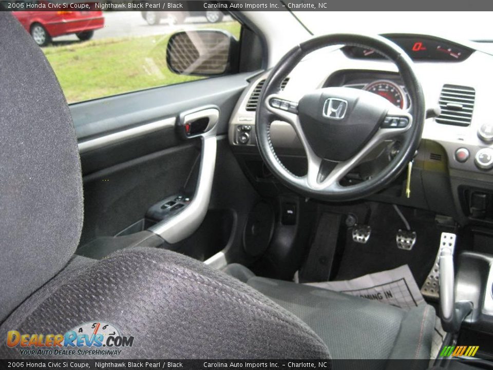 2006 Honda Civic Si Coupe Nighthawk Black Pearl / Black Photo #9