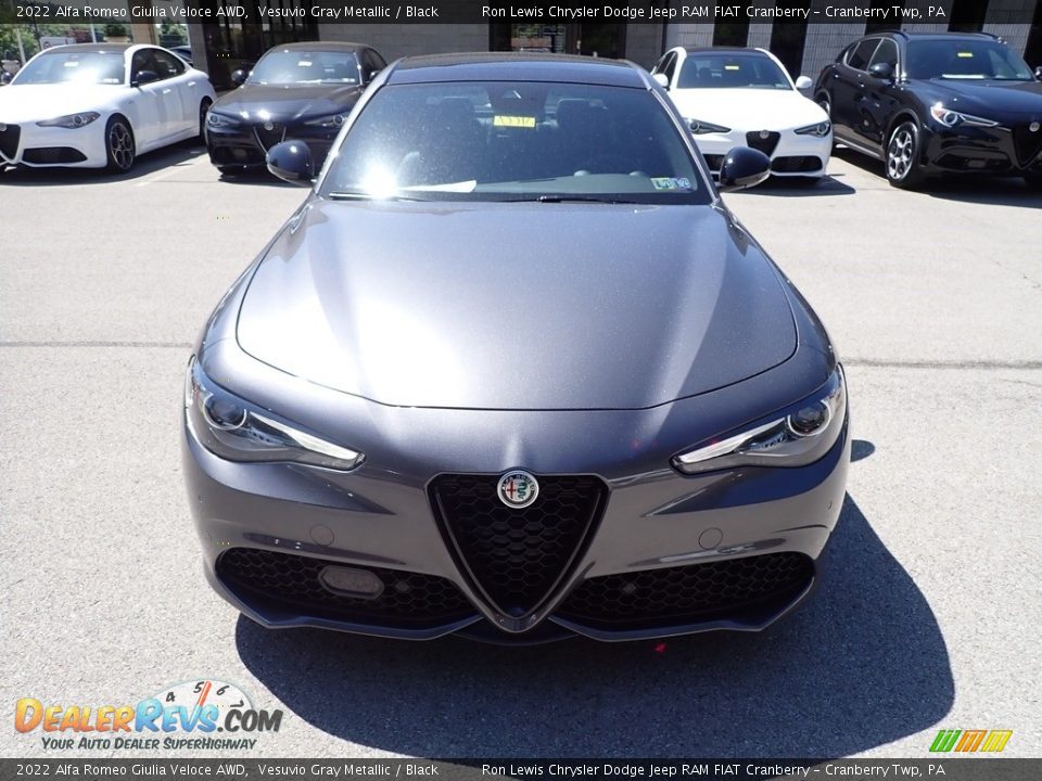 2022 Alfa Romeo Giulia Veloce AWD Vesuvio Gray Metallic / Black Photo #8