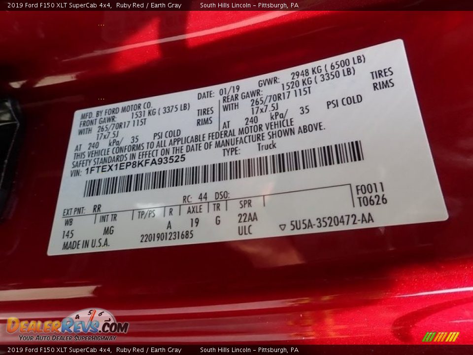 2019 Ford F150 XLT SuperCab 4x4 Ruby Red / Earth Gray Photo #23