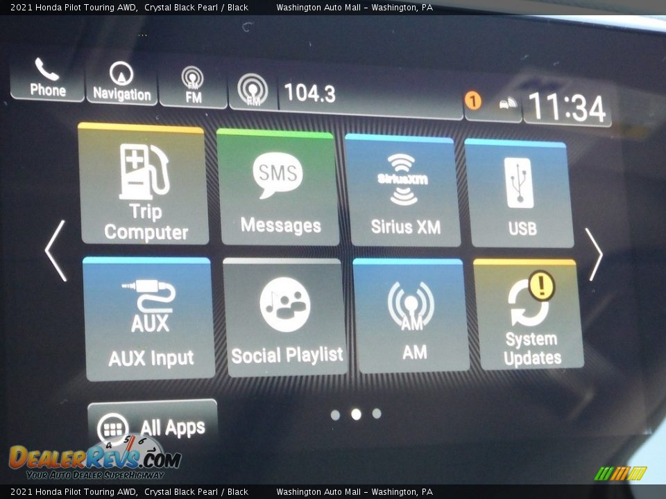 2021 Honda Pilot Touring AWD Crystal Black Pearl / Black Photo #25