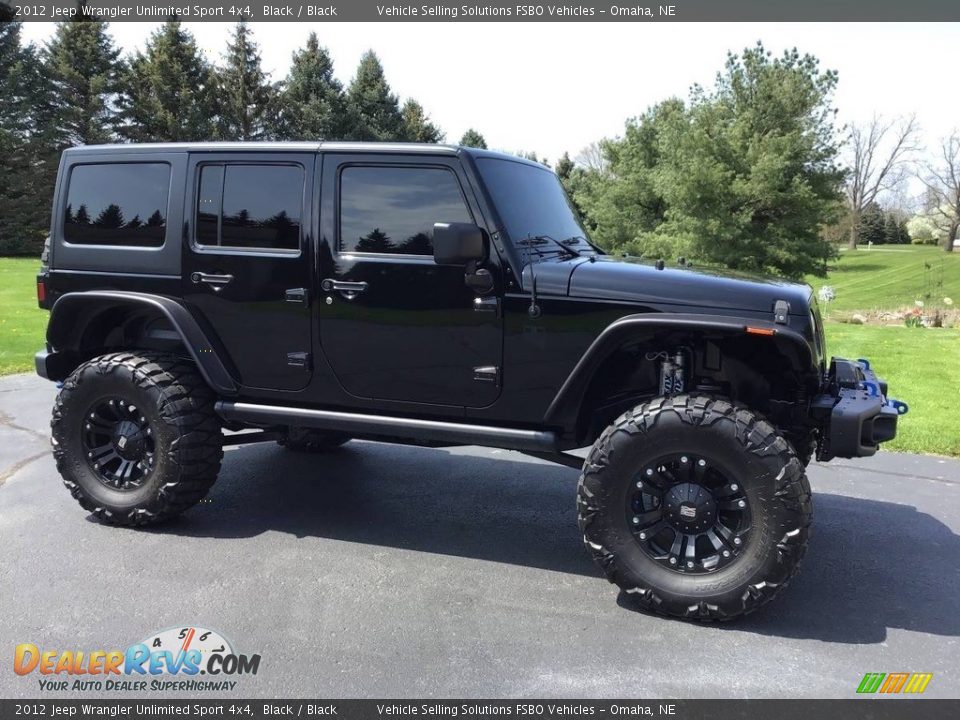 2012 Jeep Wrangler Unlimited Sport 4x4 Black / Black Photo #2