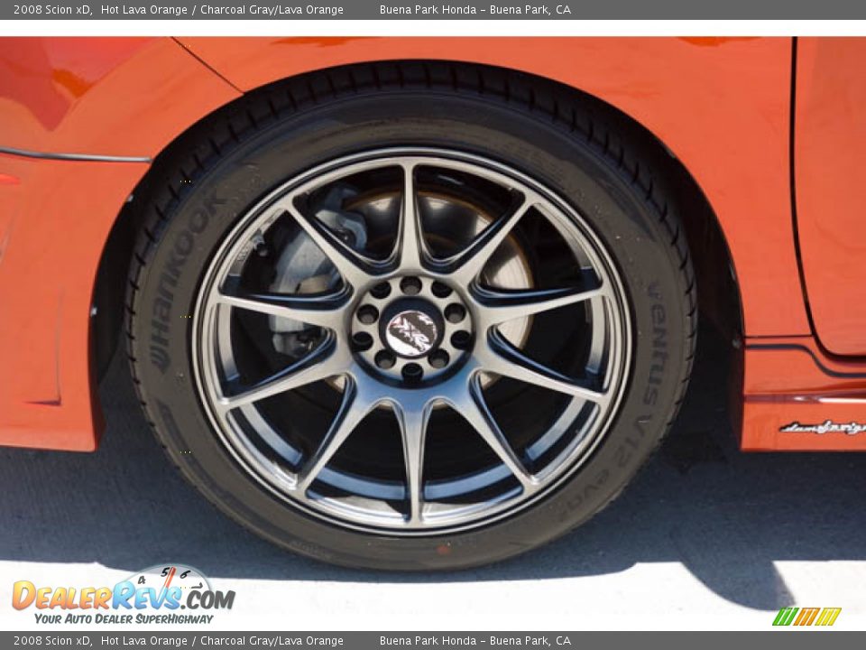 2008 Scion xD Hot Lava Orange / Charcoal Gray/Lava Orange Photo #35