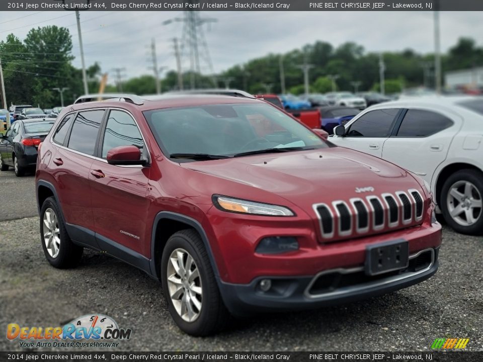 2014 Jeep Cherokee Limited 4x4 Deep Cherry Red Crystal Pearl / Iceland - Black/Iceland Gray Photo #3