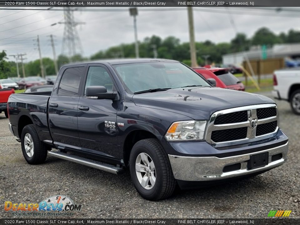 2020 Ram 1500 Classic SLT Crew Cab 4x4 Maximum Steel Metallic / Black/Diesel Gray Photo #3