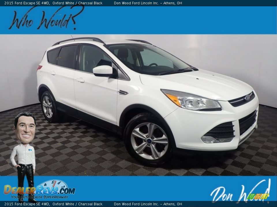 2015 Ford Escape SE 4WD Oxford White / Charcoal Black Photo #1