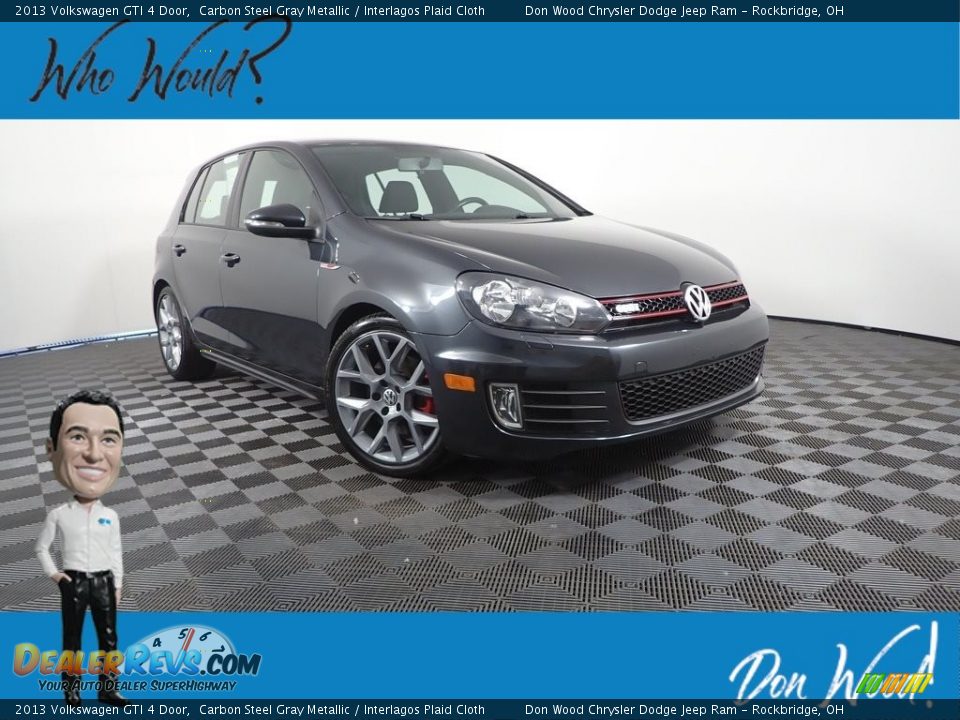 2013 Volkswagen GTI 4 Door Carbon Steel Gray Metallic / Interlagos Plaid Cloth Photo #1