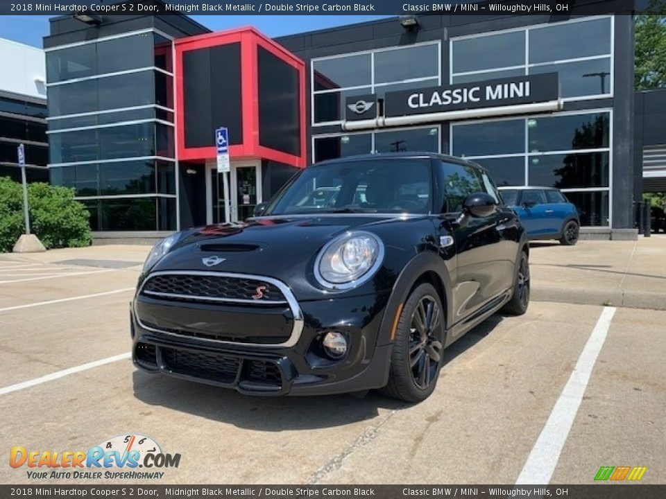 2018 Mini Hardtop Cooper S 2 Door Midnight Black Metallic / Double Stripe Carbon Black Photo #1