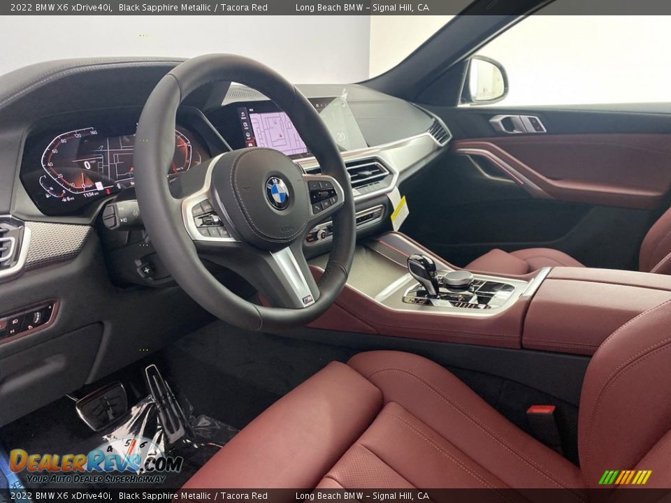 2022 BMW X6 xDrive40i Black Sapphire Metallic / Tacora Red Photo #12