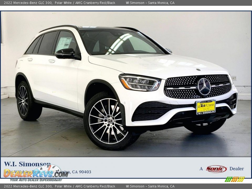 2022 Mercedes-Benz GLC 300 Polar White / AMG Cranberry Red/Black Photo #1