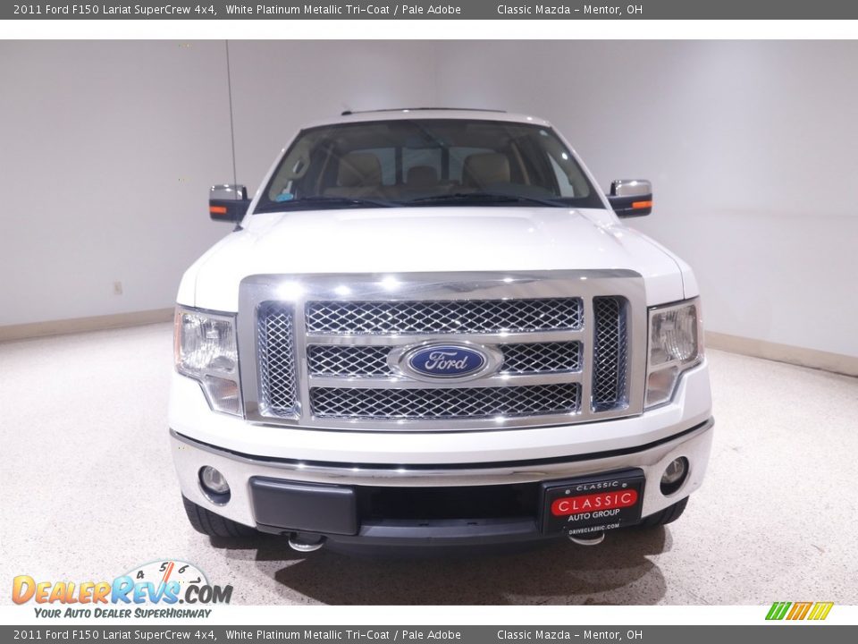 2011 Ford F150 Lariat SuperCrew 4x4 White Platinum Metallic Tri-Coat / Pale Adobe Photo #2