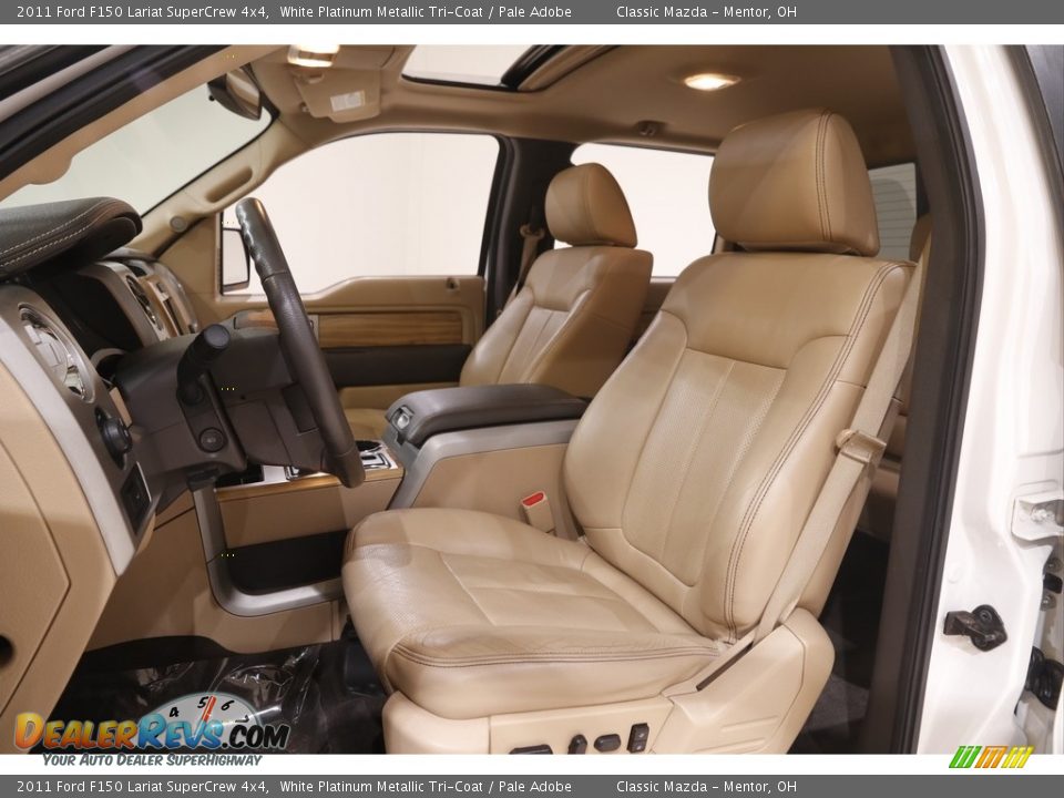 2011 Ford F150 Lariat SuperCrew 4x4 White Platinum Metallic Tri-Coat / Pale Adobe Photo #6