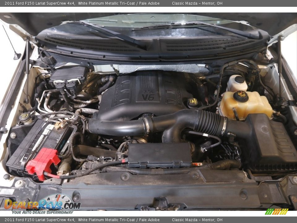 2011 Ford F150 Lariat SuperCrew 4x4 White Platinum Metallic Tri-Coat / Pale Adobe Photo #21
