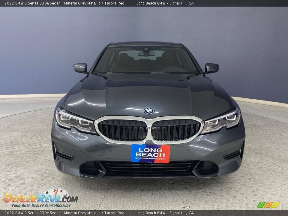 2022 BMW 3 Series 330e Sedan Mineral Grey Metallic / Tacora Red Photo #2
