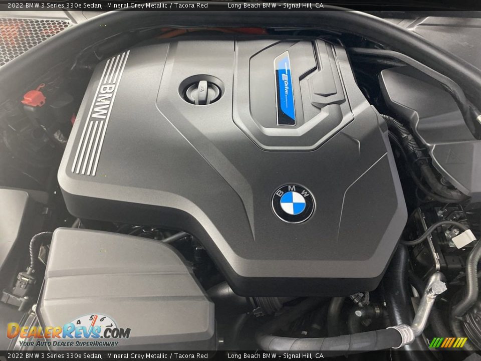 2022 BMW 3 Series 330e Sedan Mineral Grey Metallic / Tacora Red Photo #9
