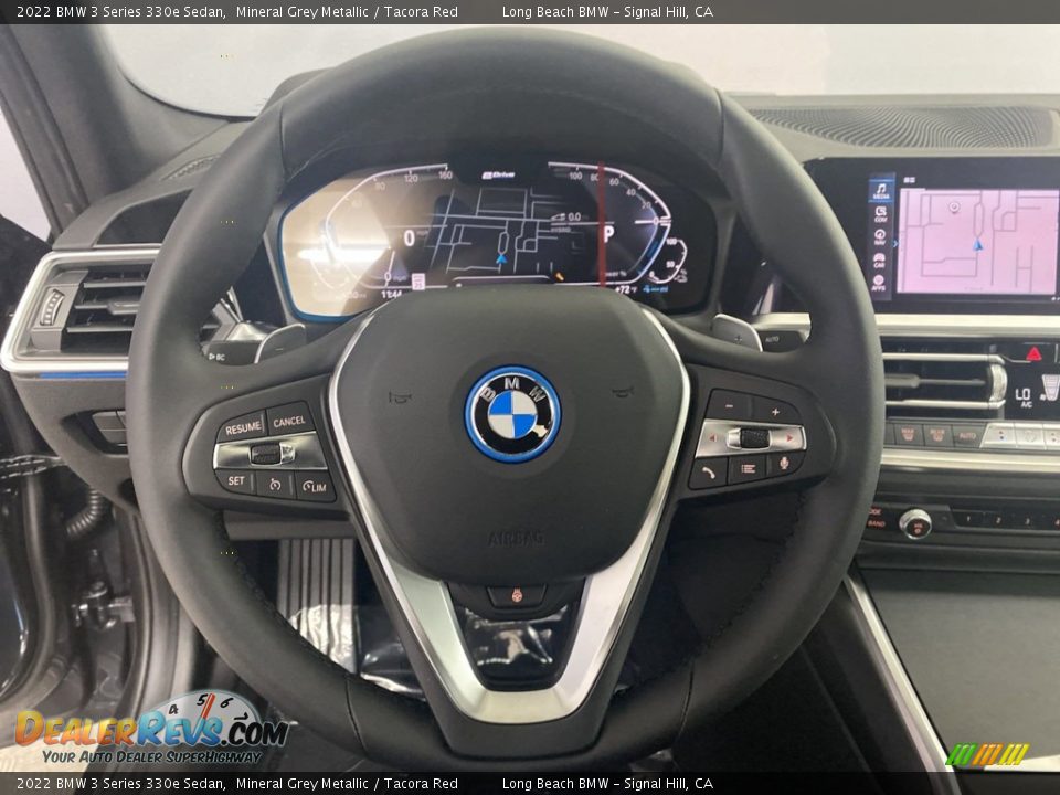 2022 BMW 3 Series 330e Sedan Mineral Grey Metallic / Tacora Red Photo #14