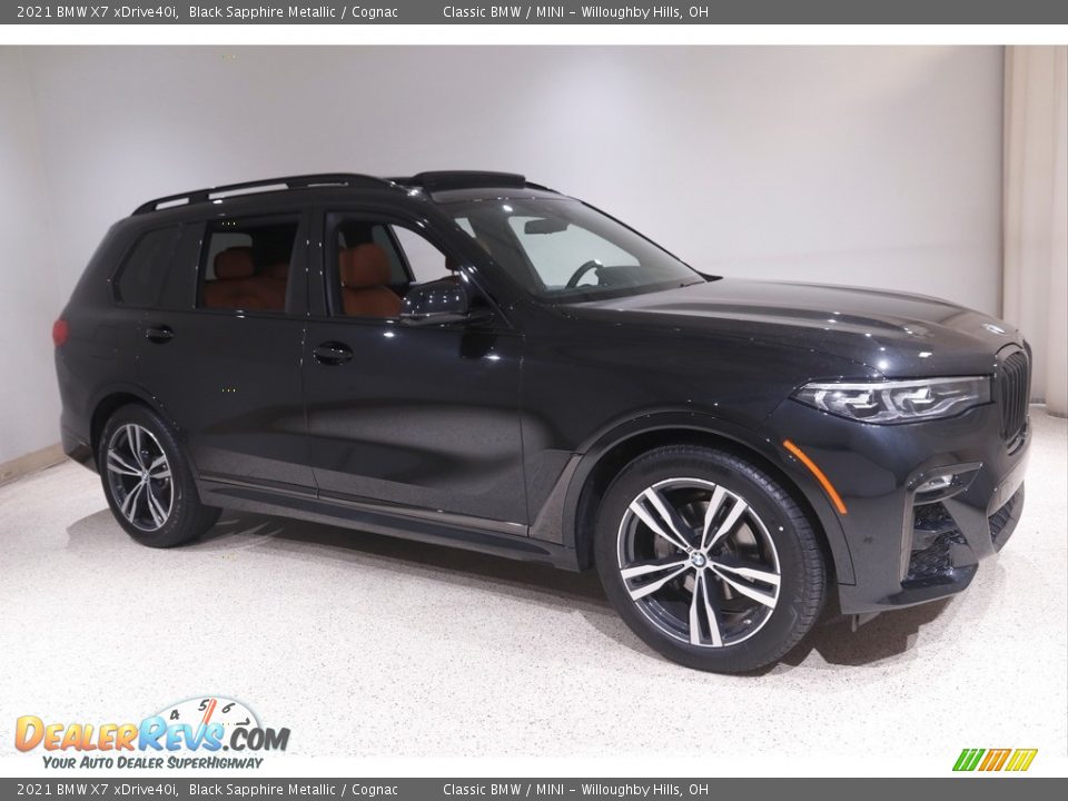 2021 BMW X7 xDrive40i Black Sapphire Metallic / Cognac Photo #1