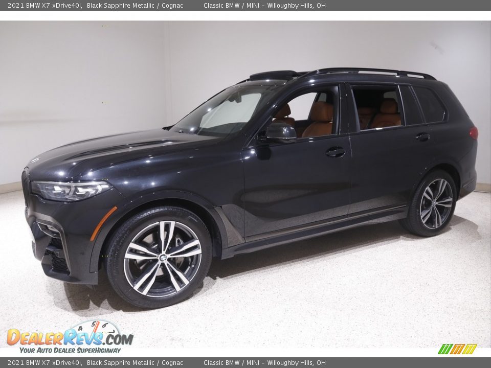 2021 BMW X7 xDrive40i Black Sapphire Metallic / Cognac Photo #3