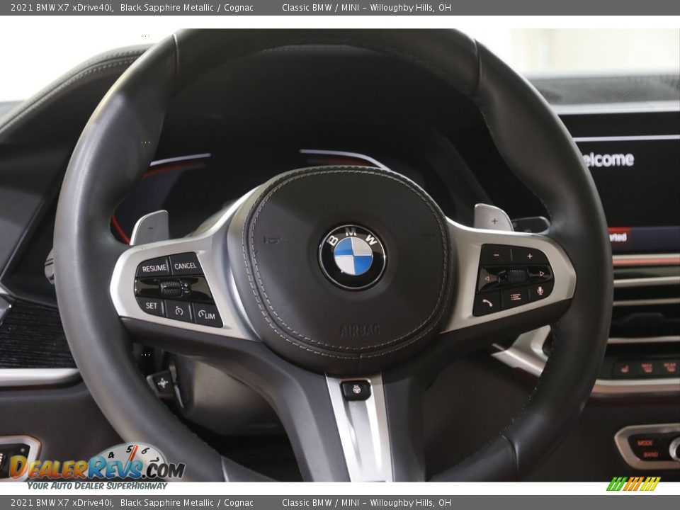 2021 BMW X7 xDrive40i Black Sapphire Metallic / Cognac Photo #7