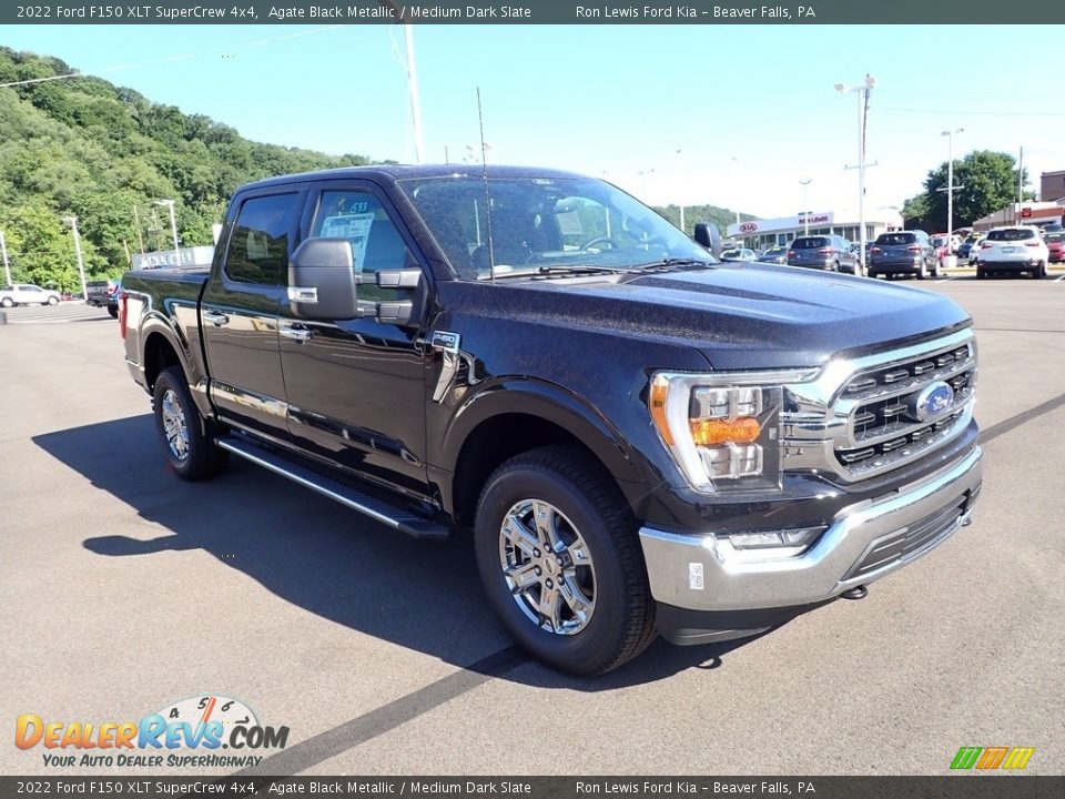 2022 Ford F150 XLT SuperCrew 4x4 Agate Black Metallic / Medium Dark Slate Photo #2