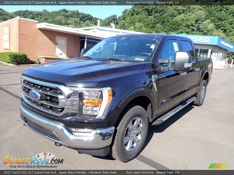 2022 Ford F150 XLT SuperCrew 4x4 Agate Black Metallic / Medium Dark Slate Photo #4