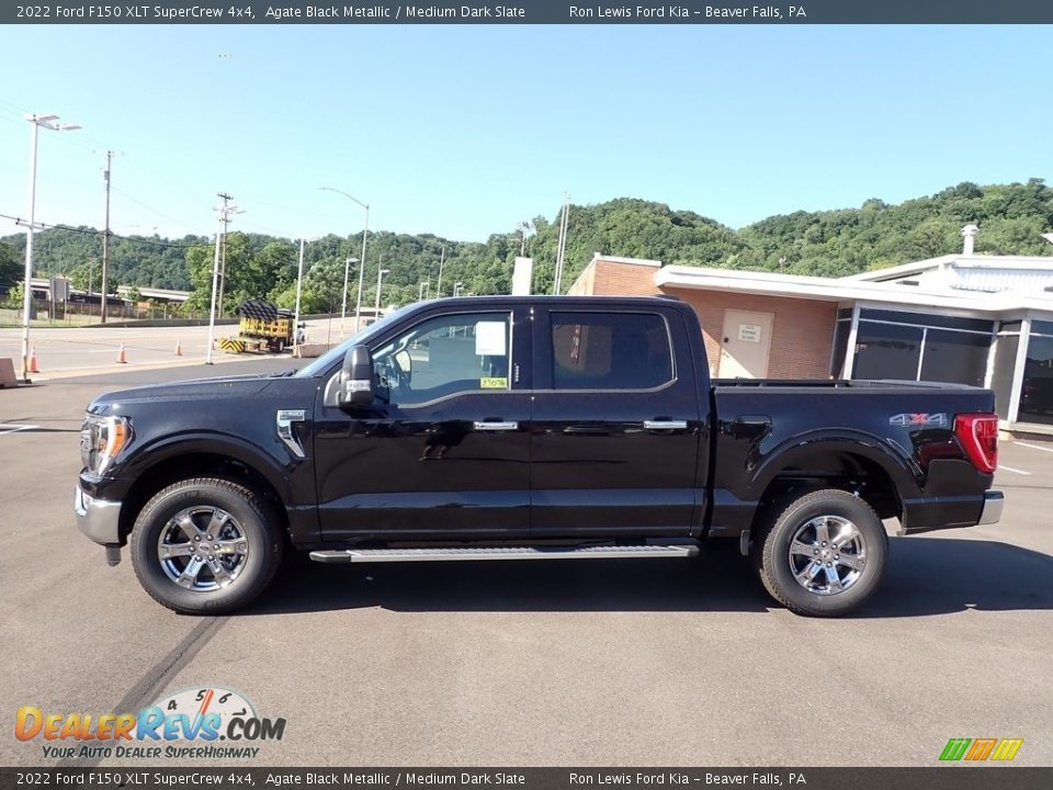 2022 Ford F150 XLT SuperCrew 4x4 Agate Black Metallic / Medium Dark Slate Photo #5