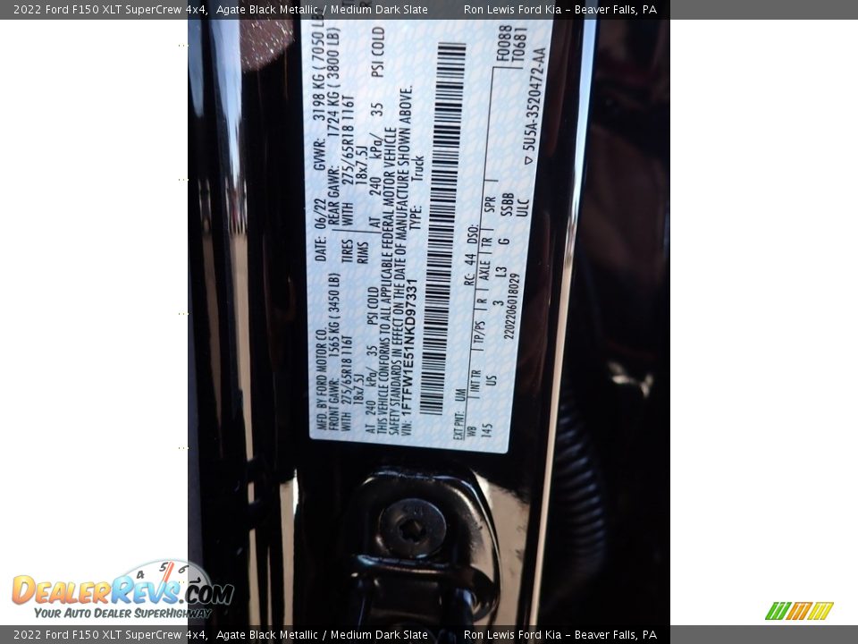 2022 Ford F150 XLT SuperCrew 4x4 Agate Black Metallic / Medium Dark Slate Photo #20