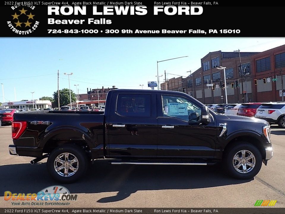 2022 Ford F150 XLT SuperCrew 4x4 Agate Black Metallic / Medium Dark Slate Photo #1