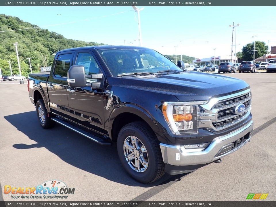 2022 Ford F150 XLT SuperCrew 4x4 Agate Black Metallic / Medium Dark Slate Photo #2