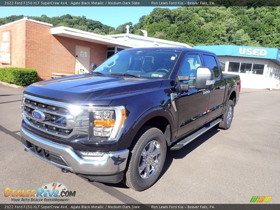 2022 Ford F150 XLT SuperCrew 4x4 Agate Black Metallic / Medium Dark Slate Photo #4