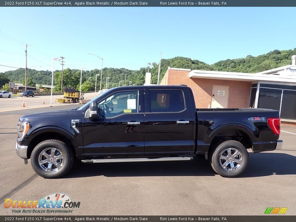 2022 Ford F150 XLT SuperCrew 4x4 Agate Black Metallic / Medium Dark Slate Photo #5