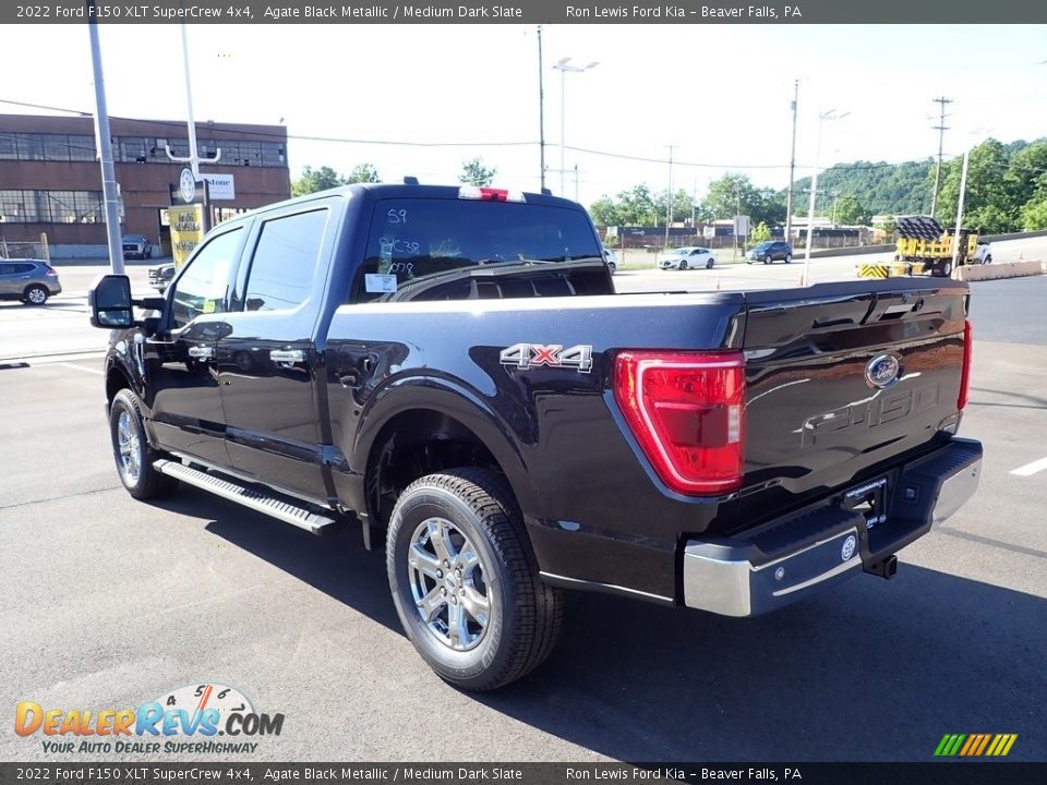 2022 Ford F150 XLT SuperCrew 4x4 Agate Black Metallic / Medium Dark Slate Photo #6