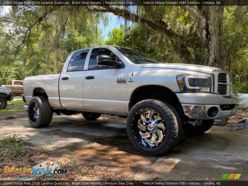 2008 Dodge Ram 2500 Laramie Quad Cab Bright Silver Metallic / Medium Slate Gray Photo #1