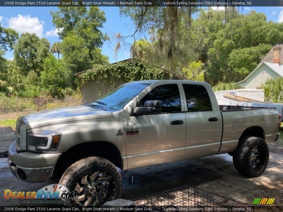 2008 Dodge Ram 2500 Laramie Quad Cab Bright Silver Metallic / Medium Slate Gray Photo #6