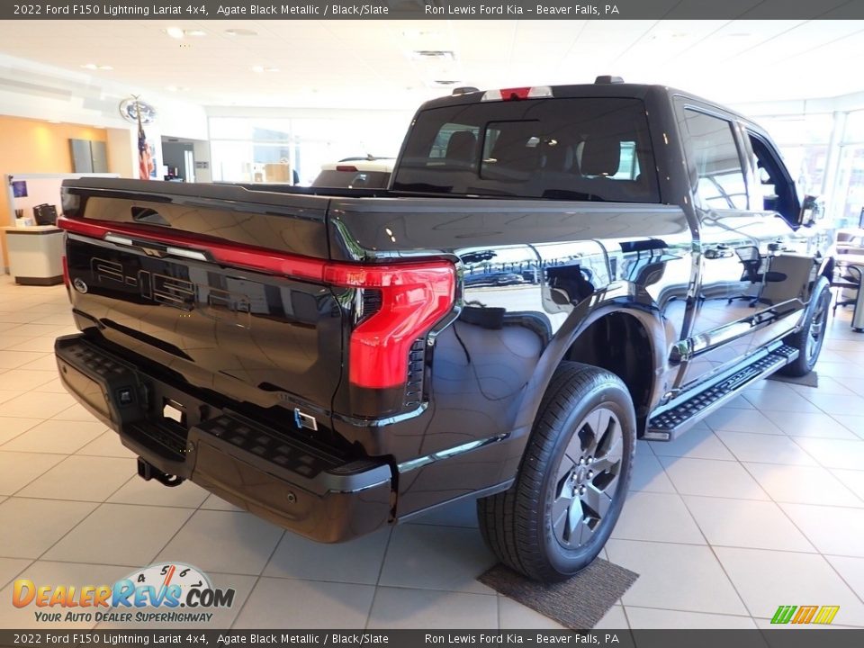2022 Ford F150 Lightning Lariat 4x4 Agate Black Metallic / Black/Slate Photo #3