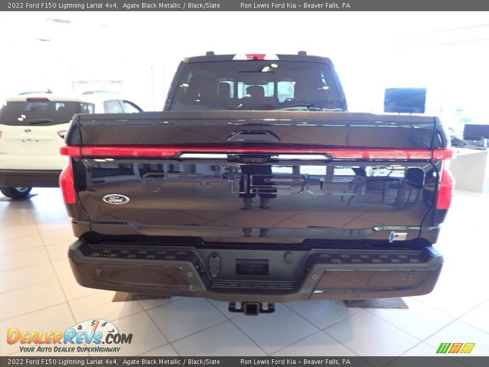 2022 Ford F150 Lightning Lariat 4x4 Agate Black Metallic / Black/Slate Photo #4