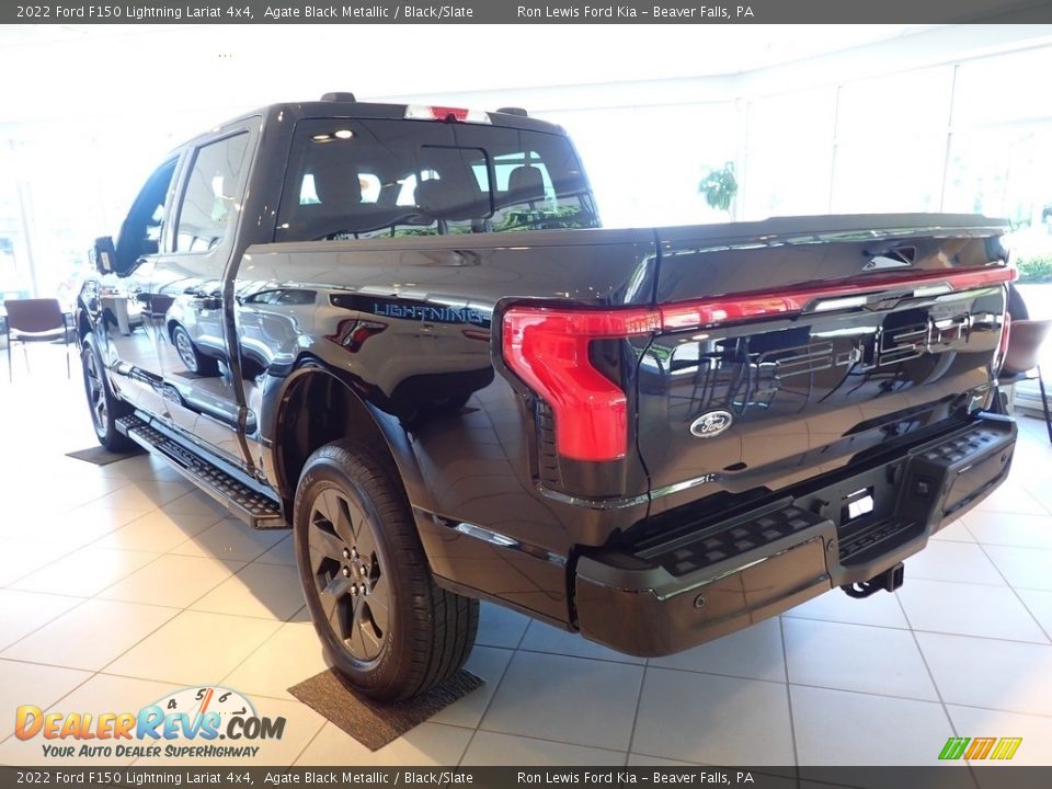2022 Ford F150 Lightning Lariat 4x4 Agate Black Metallic / Black/Slate Photo #5
