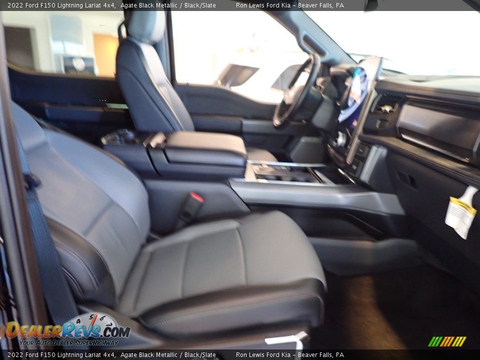 2022 Ford F150 Lightning Lariat 4x4 Agate Black Metallic / Black/Slate Photo #7