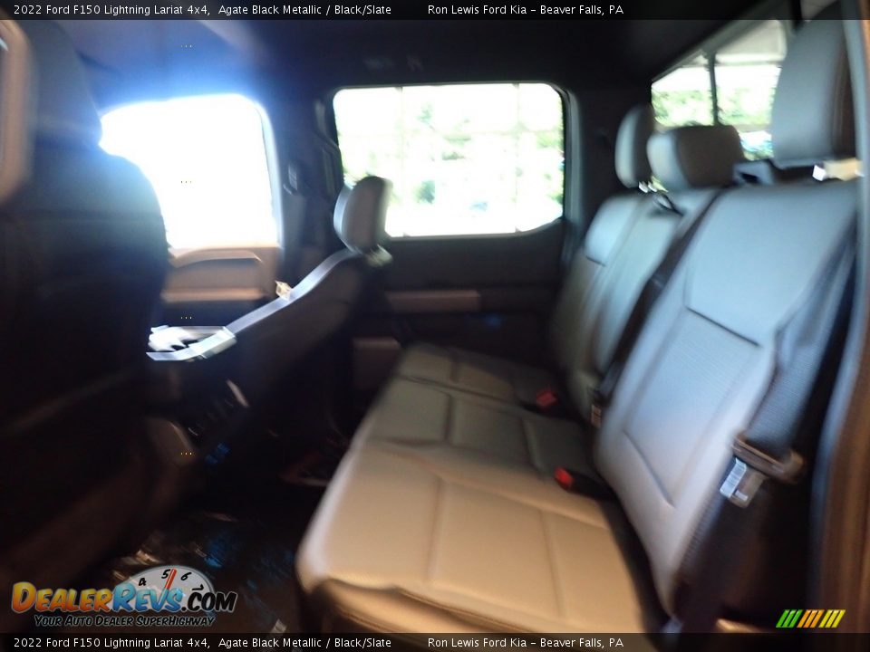 2022 Ford F150 Lightning Lariat 4x4 Agate Black Metallic / Black/Slate Photo #8