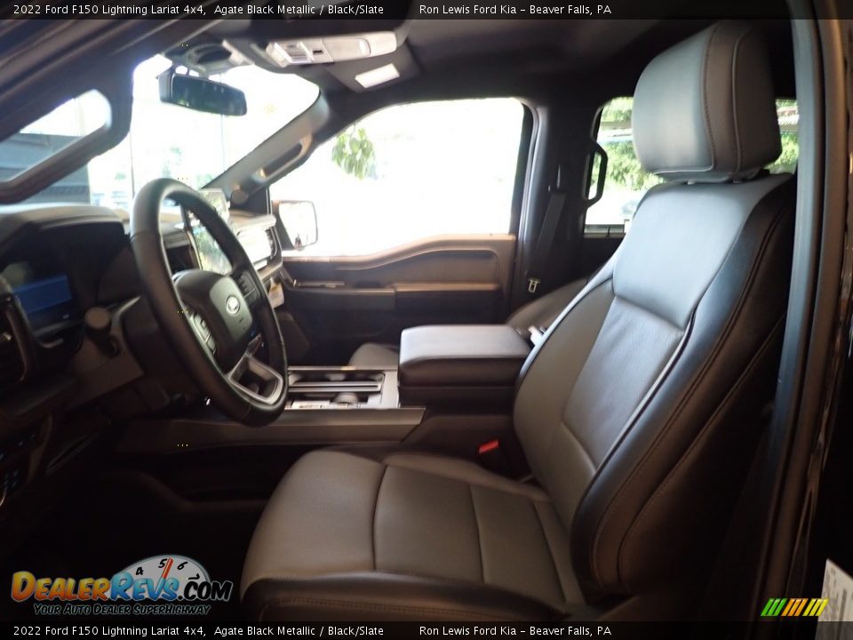 2022 Ford F150 Lightning Lariat 4x4 Agate Black Metallic / Black/Slate Photo #10