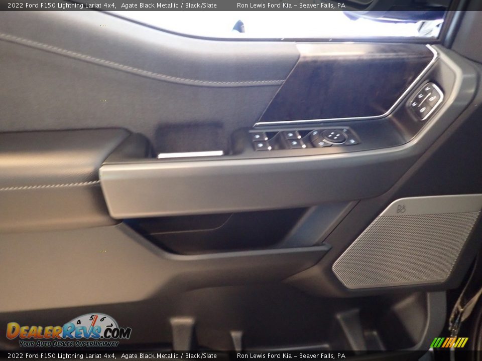 2022 Ford F150 Lightning Lariat 4x4 Agate Black Metallic / Black/Slate Photo #11