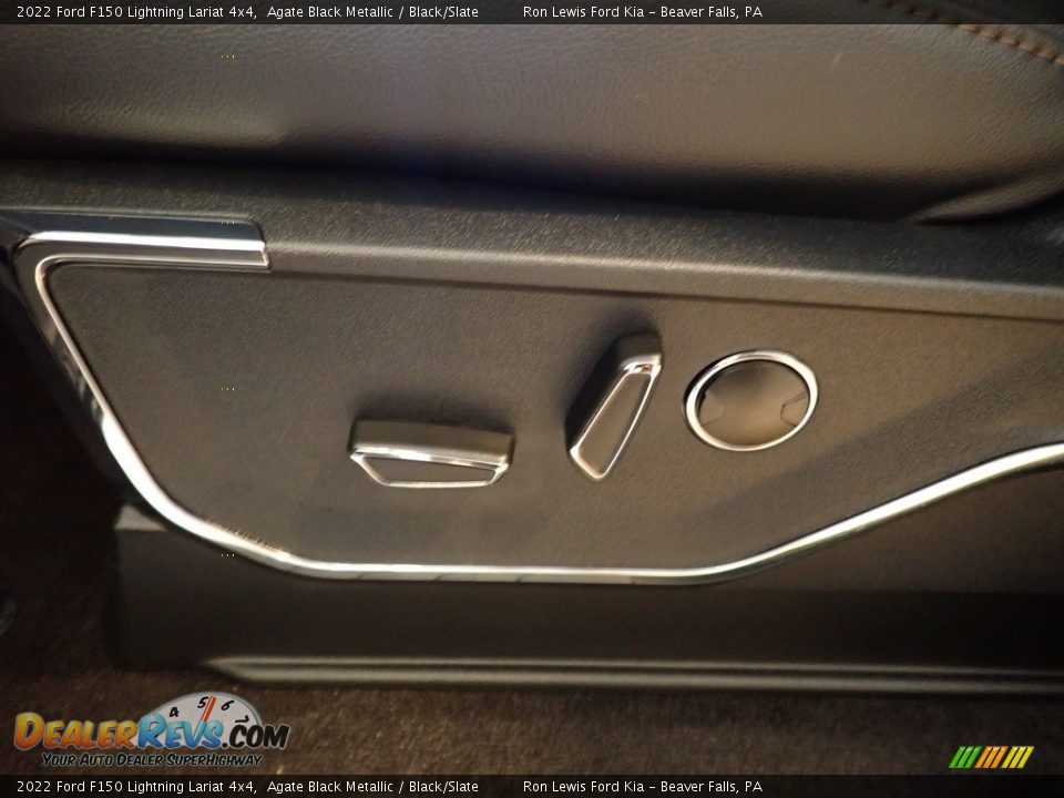 2022 Ford F150 Lightning Lariat 4x4 Agate Black Metallic / Black/Slate Photo #12