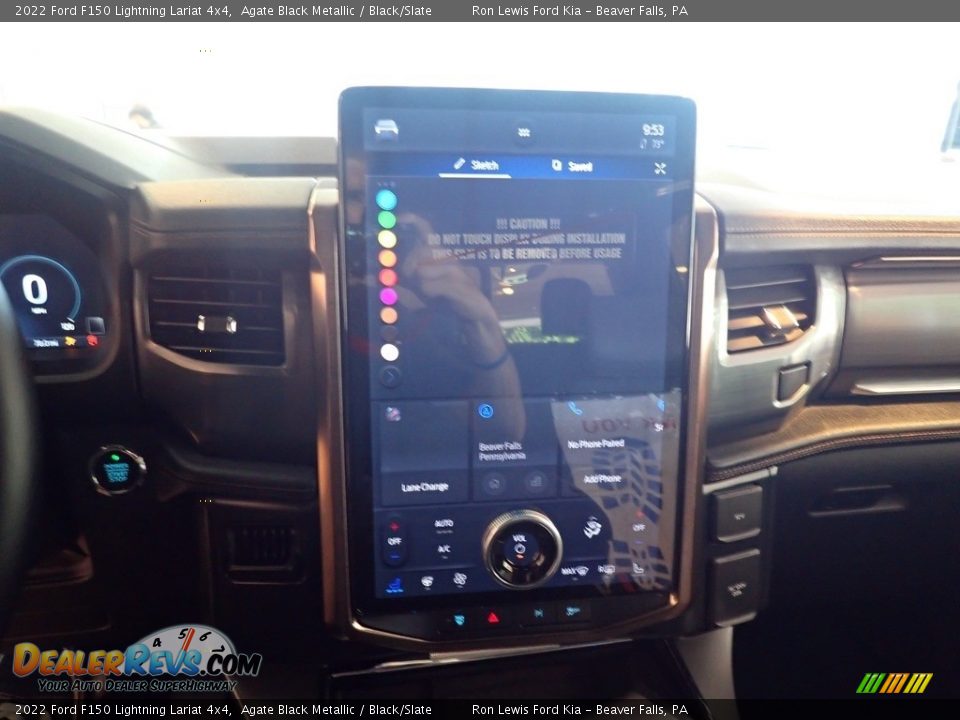 2022 Ford F150 Lightning Lariat 4x4 Agate Black Metallic / Black/Slate Photo #13