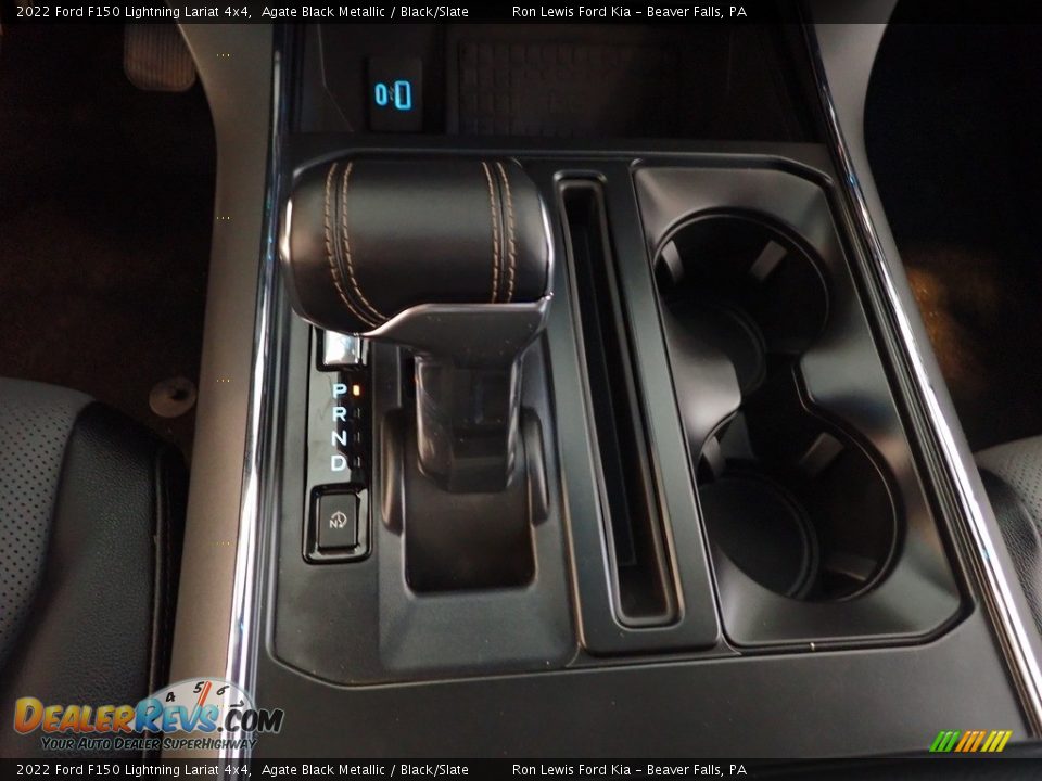 2022 Ford F150 Lightning Lariat 4x4 Agate Black Metallic / Black/Slate Photo #14