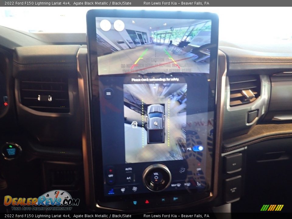 2022 Ford F150 Lightning Lariat 4x4 Agate Black Metallic / Black/Slate Photo #15