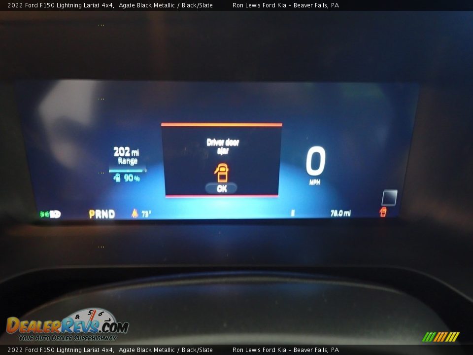 2022 Ford F150 Lightning Lariat 4x4 Agate Black Metallic / Black/Slate Photo #16