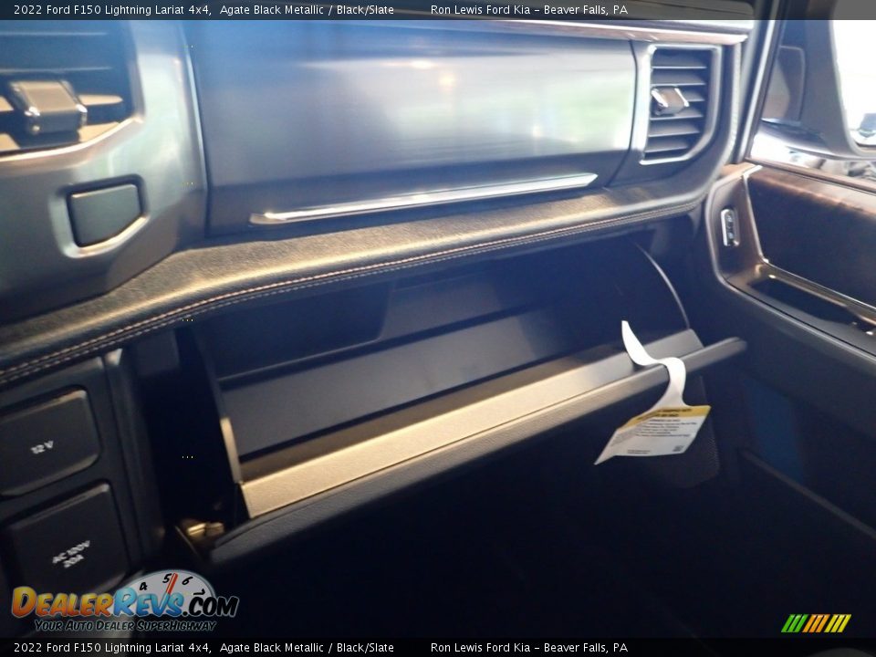 2022 Ford F150 Lightning Lariat 4x4 Agate Black Metallic / Black/Slate Photo #18