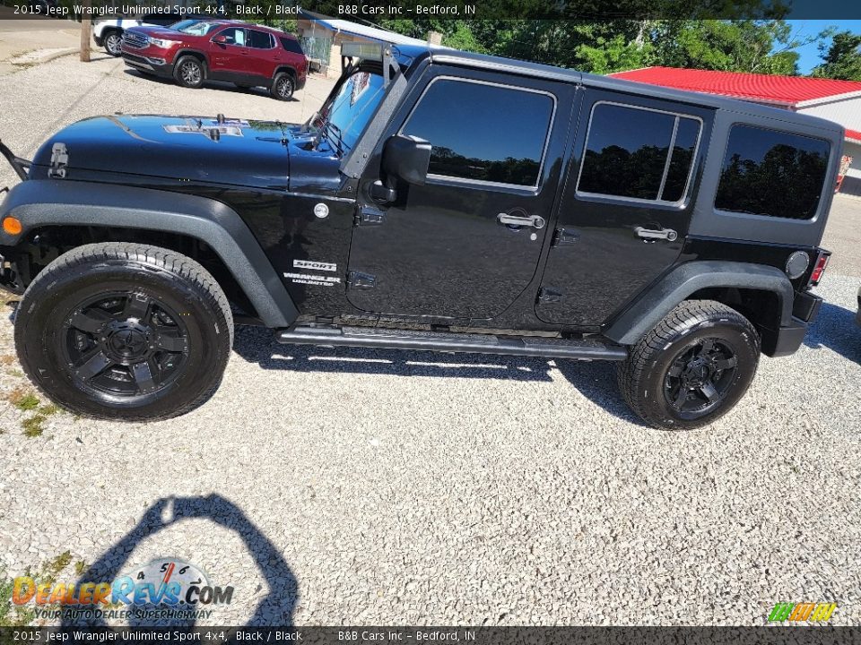 2015 Jeep Wrangler Unlimited Sport 4x4 Black / Black Photo #2